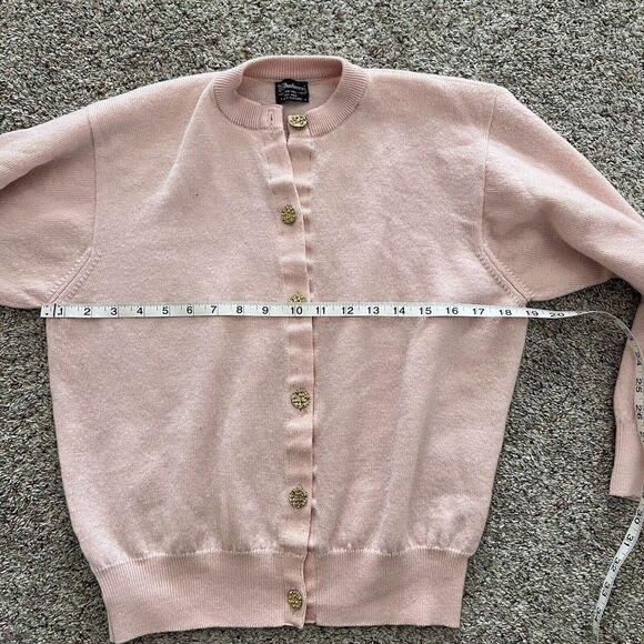 Vintage Burberrys Womens Cardigan Wool Sweater Pink Ballantyne Size 42 - Picture 3 of 10